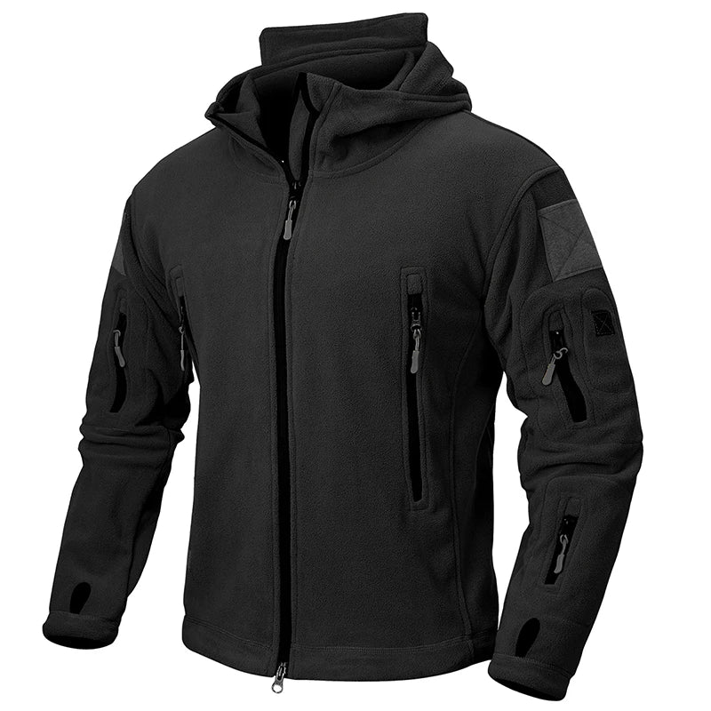 Callano Men’s Fleece Jacket – Windproof Tactical Full-Zip Fleece Hoodie Jacket