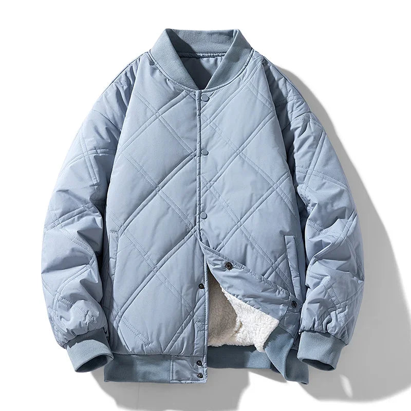 Eugene Men’s Quilted Bomber Jacket – Fleece-Lined Winter Jacket