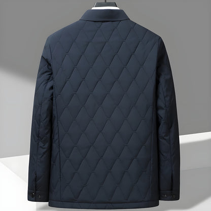 Dawson Men’s Quilted Winter Jacket – Cotton Lined Diamond Stitch for Everyday Wear