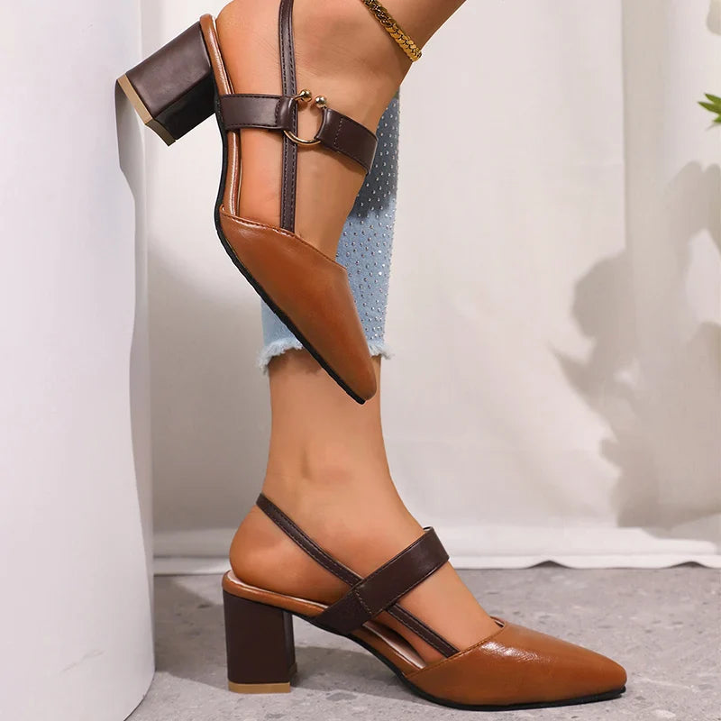 Caterina Women’s Leather Strap Heels
