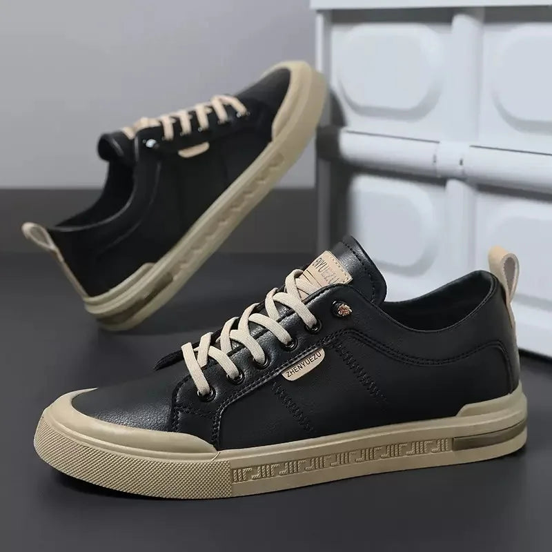 Belnor Men’s Trainers – Smooth Leather Two-Tone Shoes