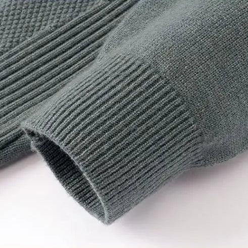 Nevan Men’s Sweater – Soft Textured Jacquard Knit Mock-Neck Jumper
