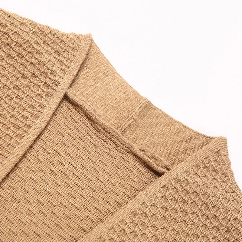 Wynmere Men’s Jacquard Knit Cardigan – Brushed Cotton Winter Jacket