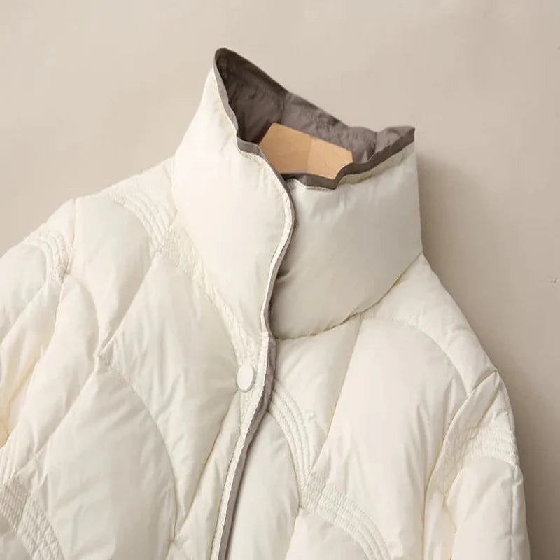 Giorgia Women’s Winter Jacket – Long Duck Down Coat with Quilted Insulation