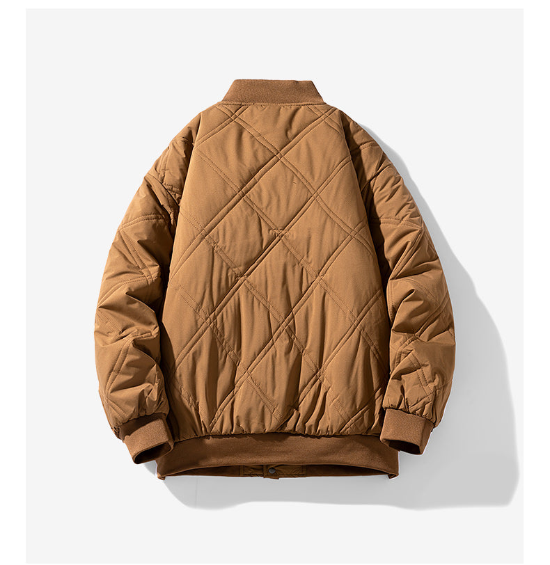 Eugene Men’s Quilted Bomber Jacket – Fleece-Lined Winter Jacket