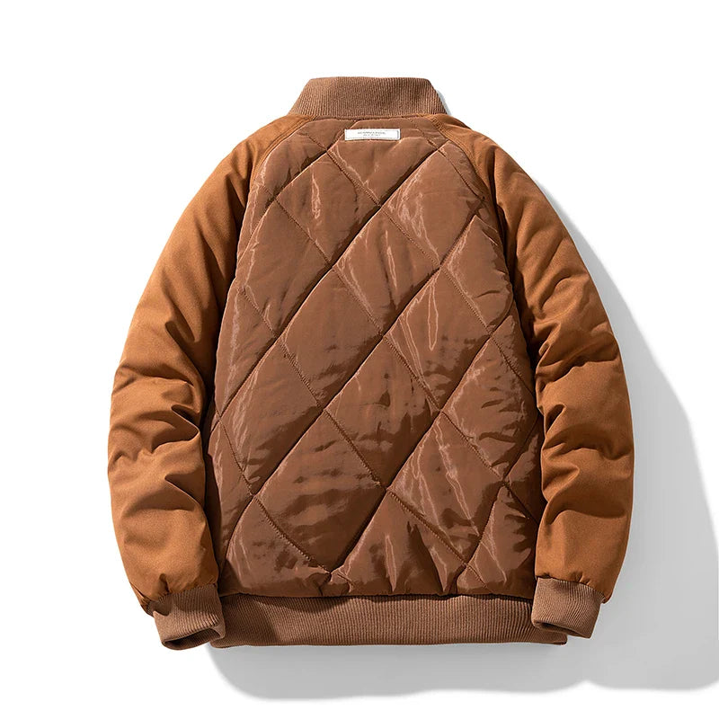 Kingsmere Men’s Quilted Bomber Jacket – Insulated Diamond-Pattern Jacket