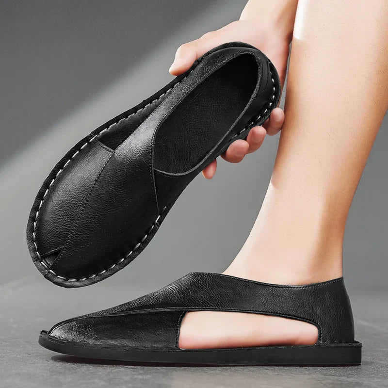 Arnelio Italian Calfskin Crossover Sandals – Premium Leather Summer Wear