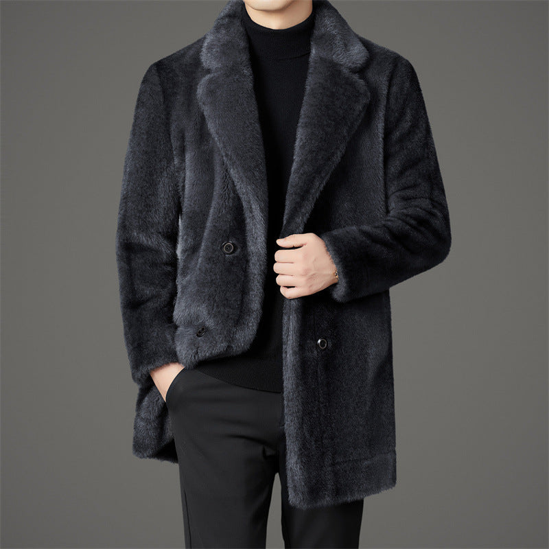 Carlos Men’s Faux Fur Coat – Reversible Luxe Winter Coat