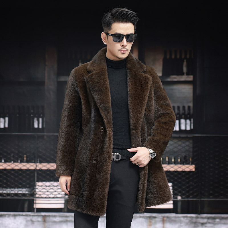 Carlos Men’s Faux Fur Coat – Reversible Luxe Winter Coat
