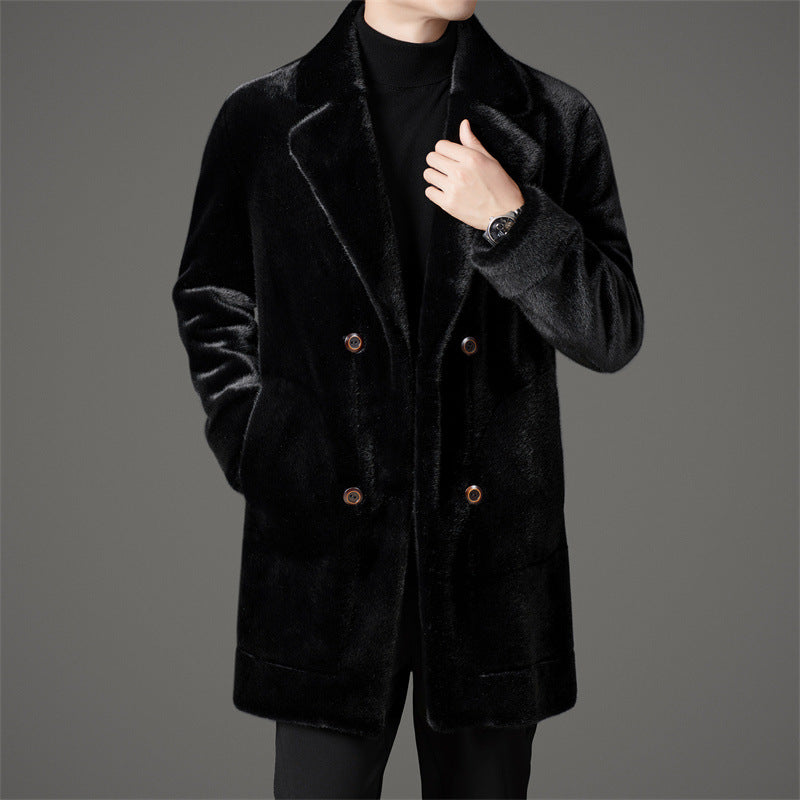 Carlos Men’s Faux Fur Coat – Reversible Luxe Winter Coat