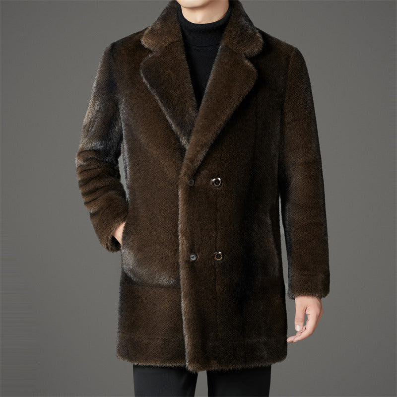 Carlos Men’s Faux Fur Coat – Reversible Luxe Winter Coat