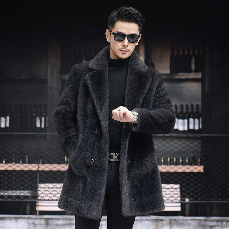 Carlos Men’s Faux Fur Coat – Reversible Luxe Winter Coat