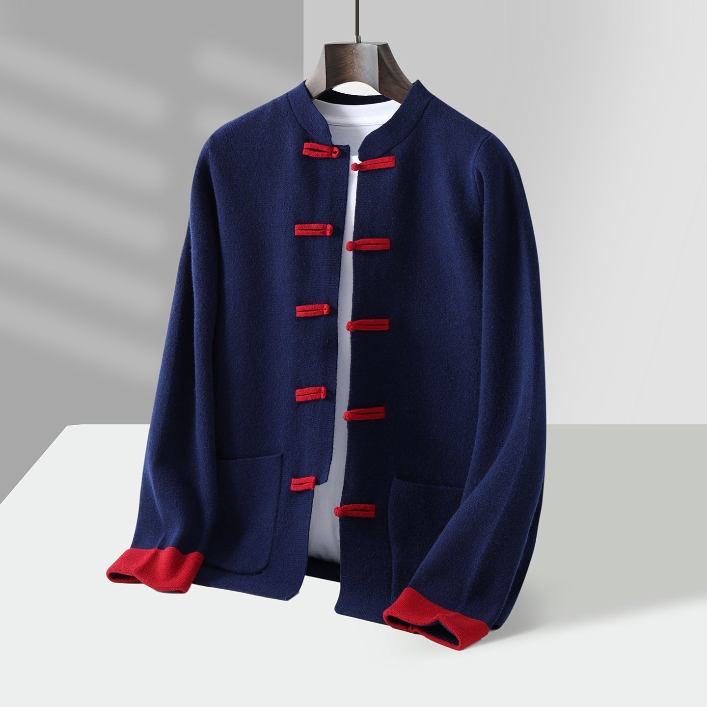 Soren Mandarin Knit Cardigan – Traditional Toggle Front Layer
