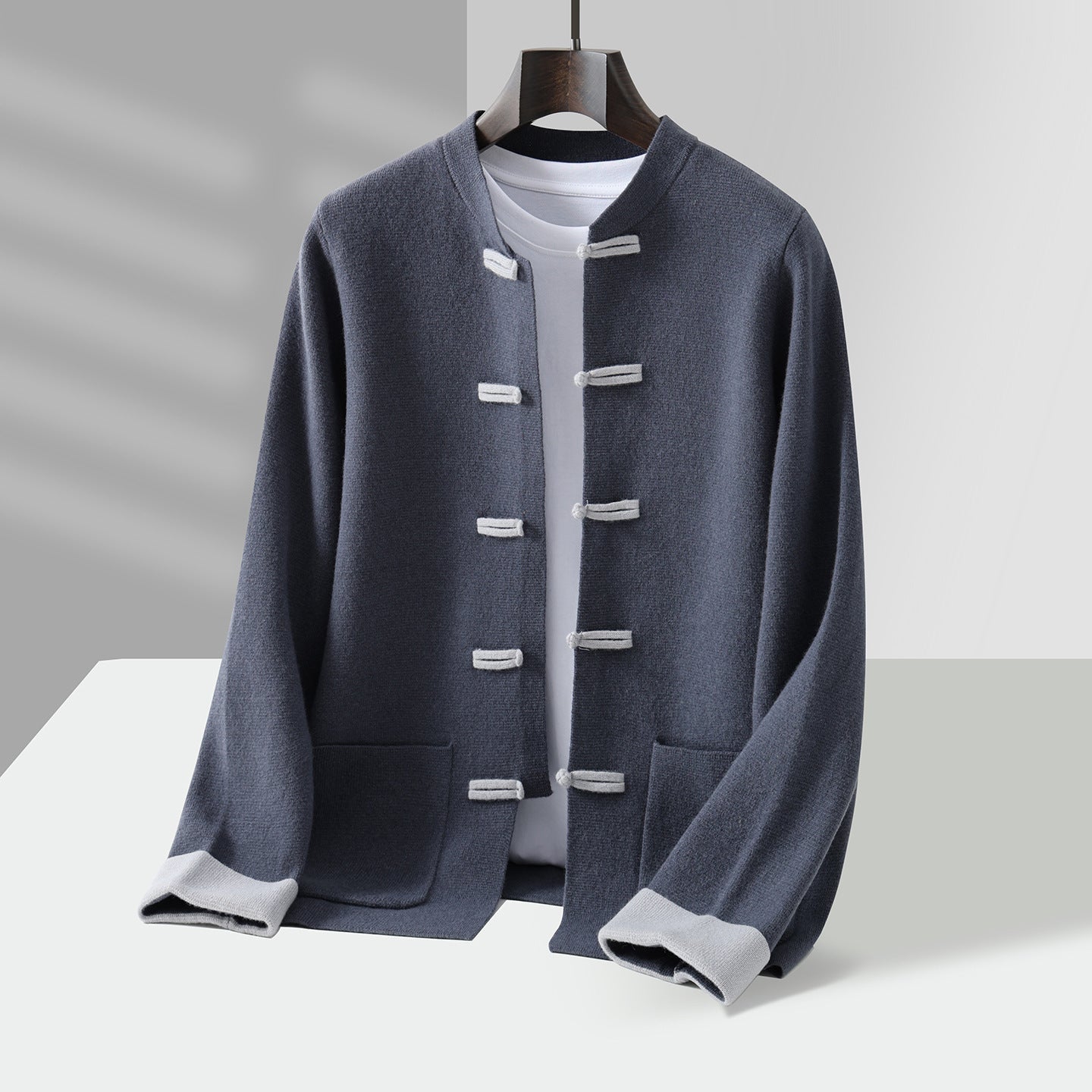 Soren Mandarin Knit Cardigan – Traditional Toggle Front Layer