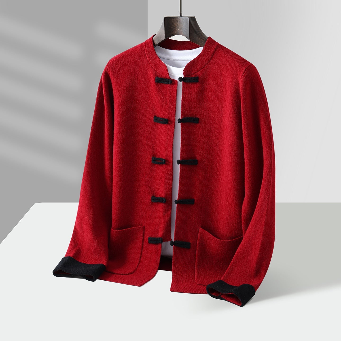 Soren Mandarin Knit Cardigan – Traditional Toggle Front Layer