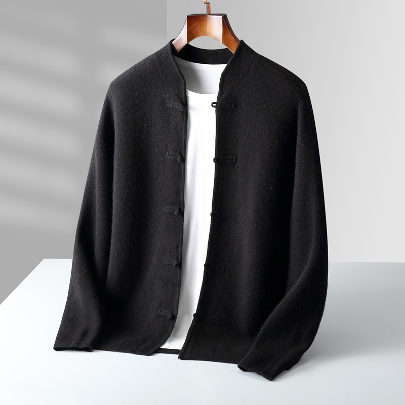 Kenji Men’s Cashmere Cardigan – Hand-Knit with Japanese Loop Fastening