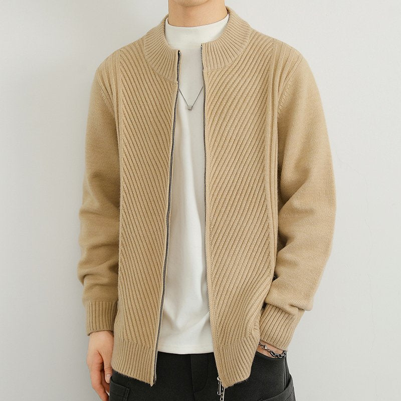 Alvir Men’s Sweater – Cashmere Blend Zip-Up Cardigan