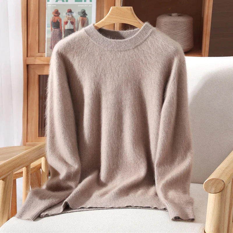 Rufina Women’s Mink Cashmere Sweater – Cloudlike Softness with Loose Fit