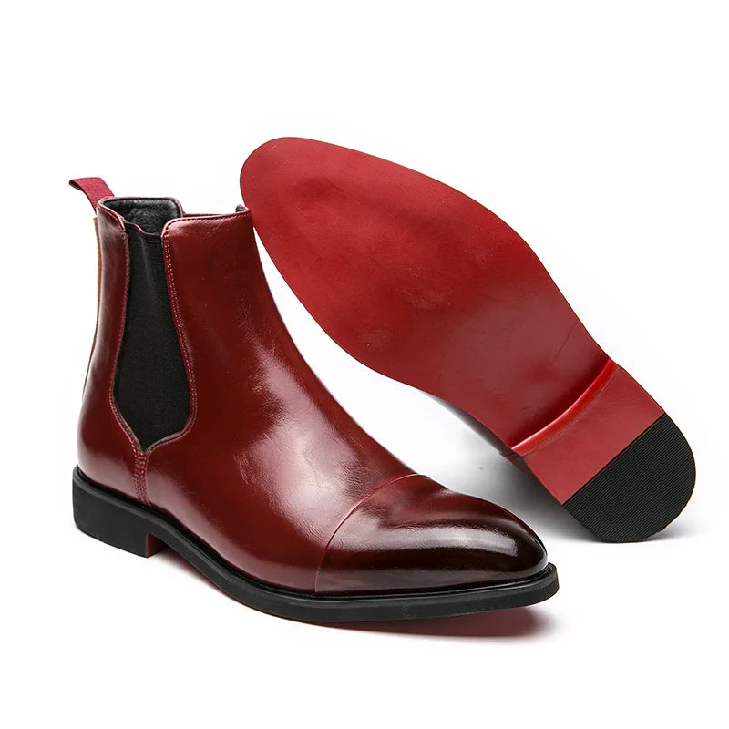 Carlo Men’s Leather Chelsea Boots – Classic Slip-On Design for Timeless Style