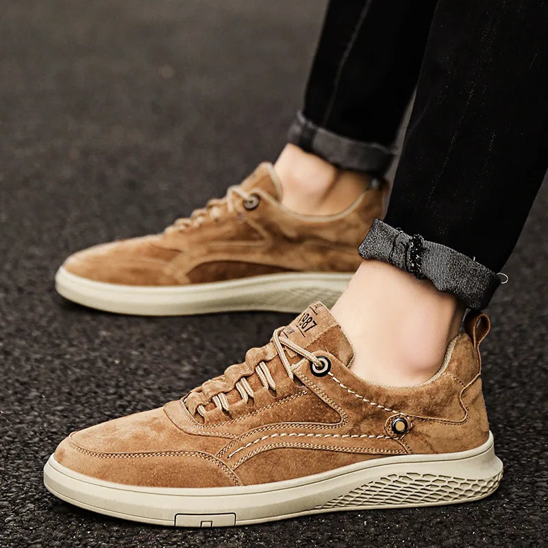 Uriel Men’s Shoes – Suede Leather Trainer with Cushioned Comfort