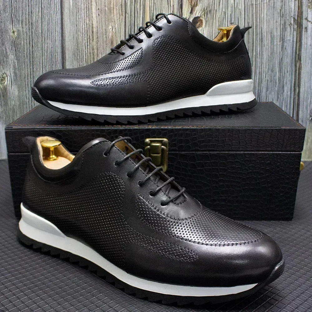 Enzo Italian Leather Shoes – Cushioned Casual Trainers