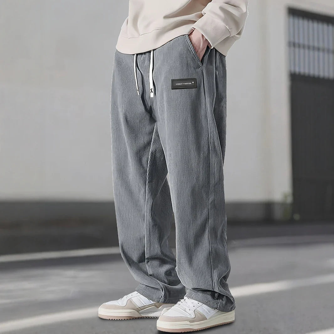 Javier Men’s Corduroy Sweatpants – Plush Stretch with Hand-Stitched Detail