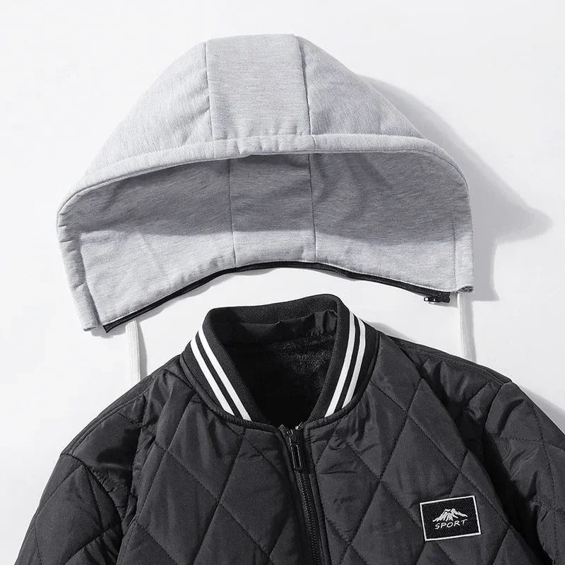 Jaime Men's Quilted Hooded Jacket – Regular Fit Cotton Padded Jacket