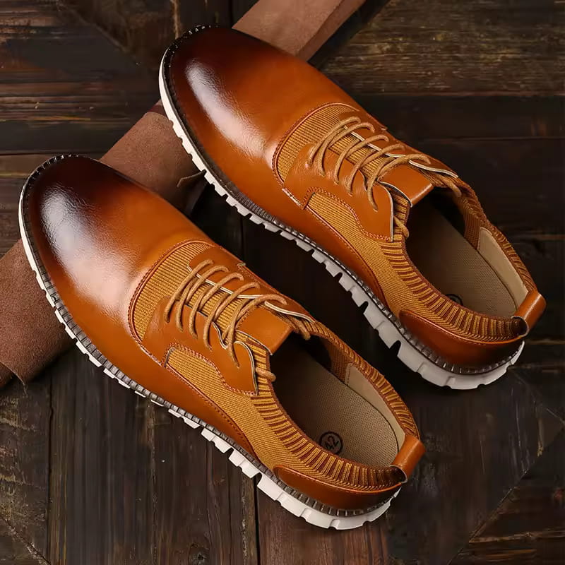 Hernando Genuine Leather Lace-Up Shoes – Casual Brogue Dress Shoes
