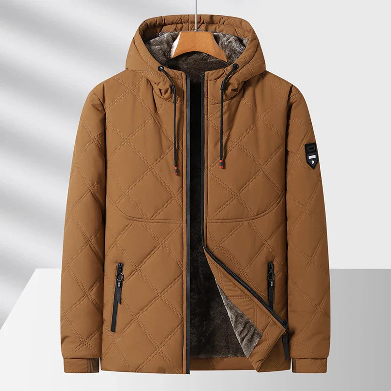 Klyne Men’s Quilted Jacket – Diamond-Quilted Fleece-Lined Winter Jacket
