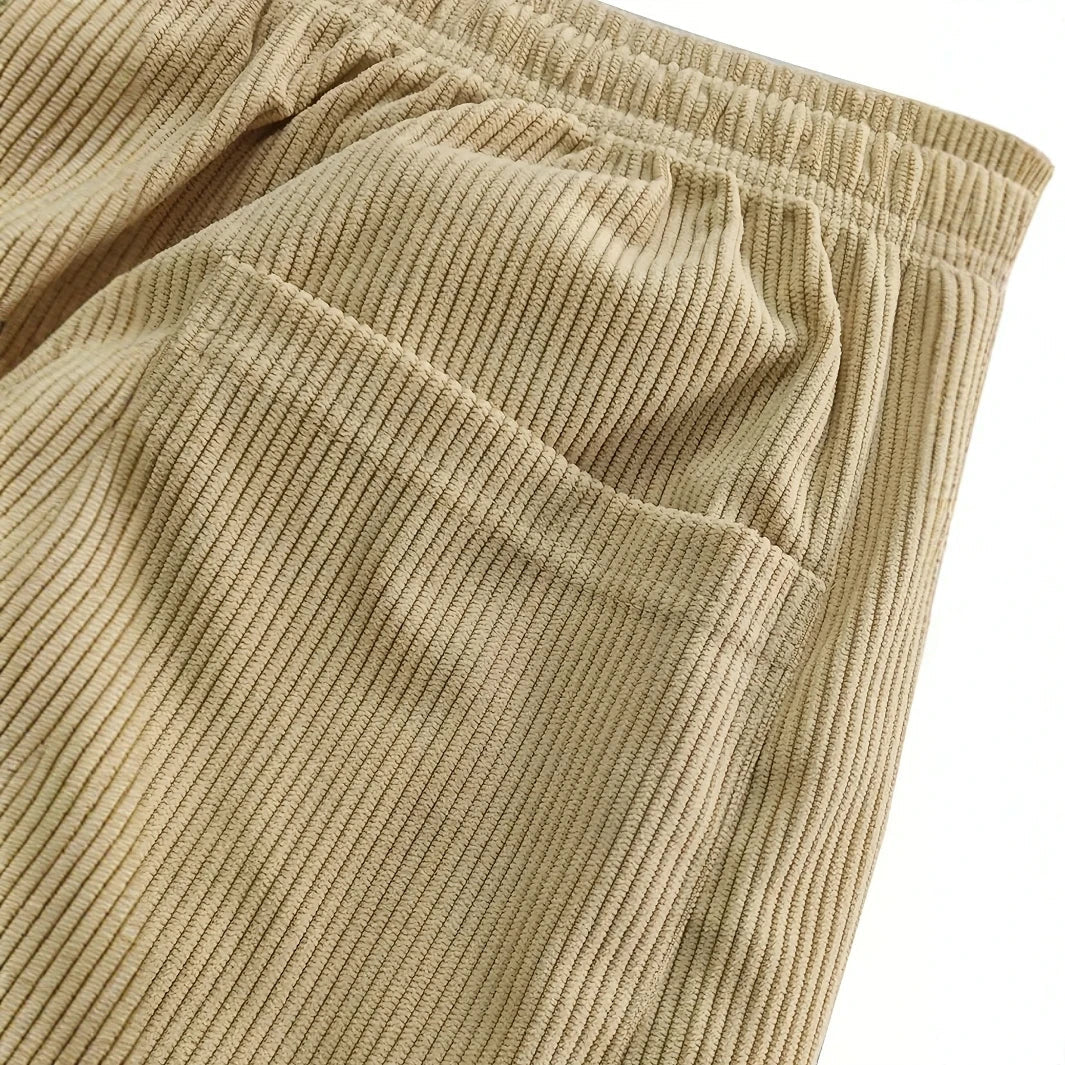 Javier Men’s Corduroy Sweatpants – Plush Stretch with Hand-Stitched Detail