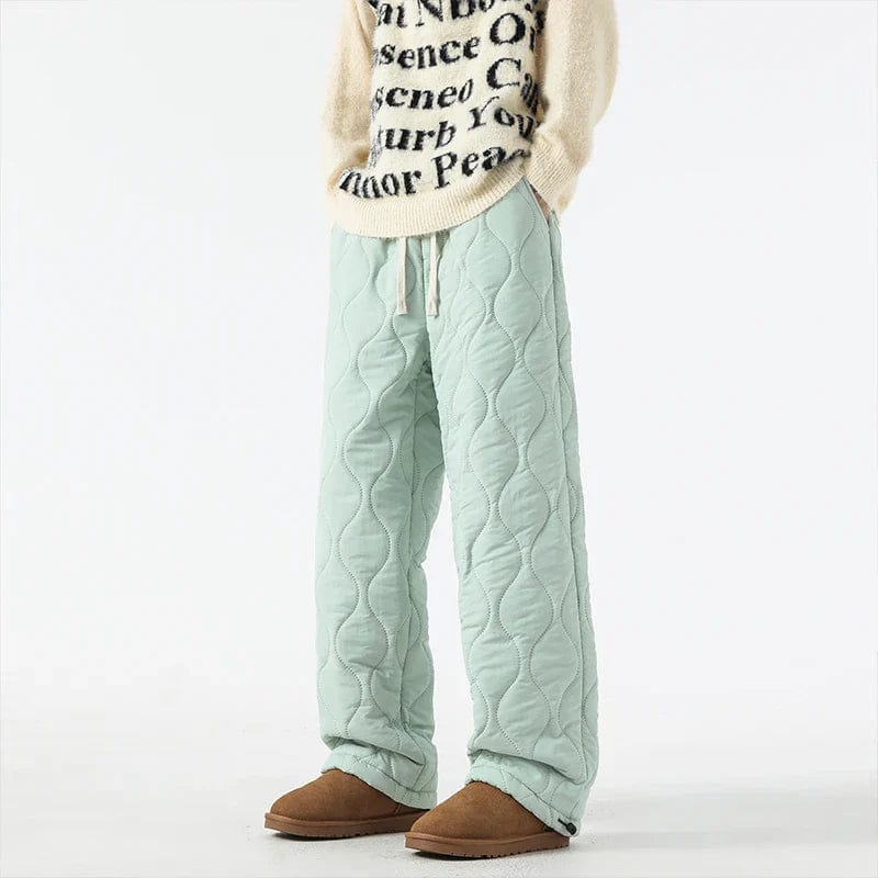 Harris Men’s Quilted Pants – Insulated Fleece Lining with Relaxed Wide-Leg Fit