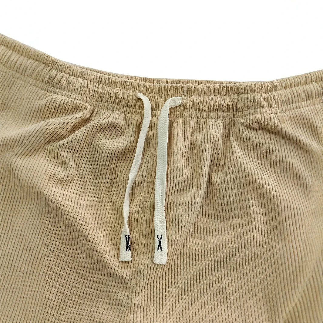 Javier Men’s Corduroy Sweatpants – Plush Stretch with Hand-Stitched Detail