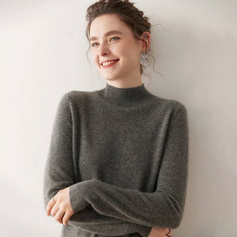 Lesly Women’s Mock Neck Sweater – Lightweight Knit Pullover