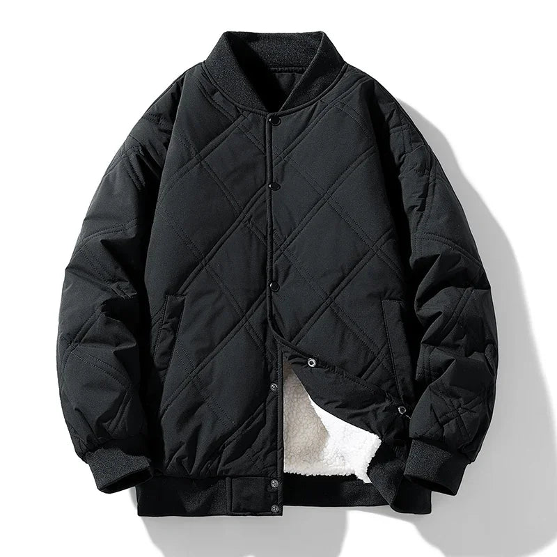 Eugene Men’s Quilted Bomber Jacket – Fleece-Lined Winter Jacket