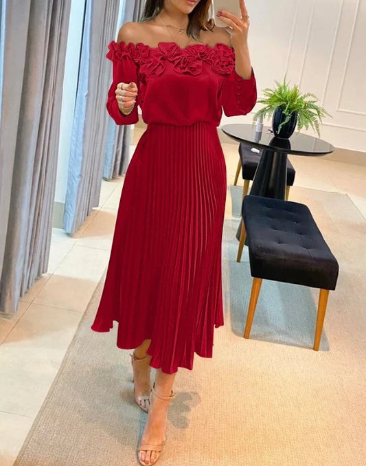 Amily Off-Shoulder Maxi Dress – Flowing Fit for Summer Evenings