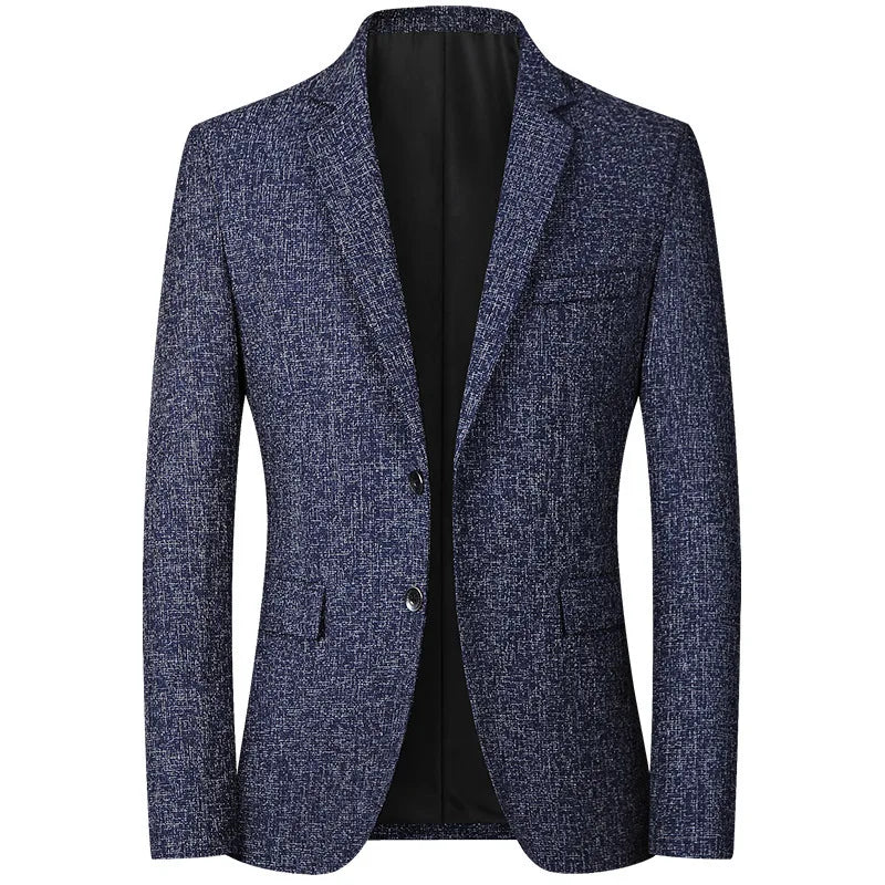 Marzio Men’s Blazer – Textured Tailored Jacket with Two-Button Design