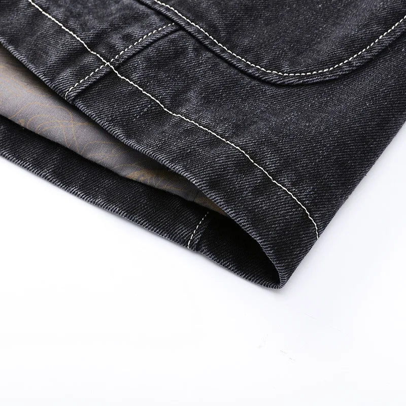 Harrison Men’s Denim Jacket – Vintage Wash Cotton with Double-Breasted Front