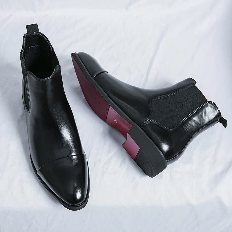 Carlo Men’s Leather Chelsea Boots – Classic Slip-On Design for Timeless Style