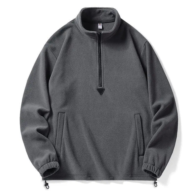 Julian Men’s Quarter Zip Fleece Sweater – Pullover with Kangaroo Pocket & Mock Neck