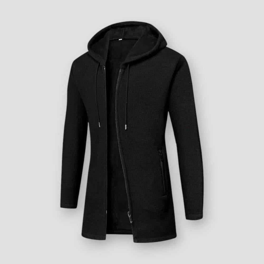 Lorenzo Hooded Men’s Cardigan – Cotton Blend Knit with Full-Zip Front