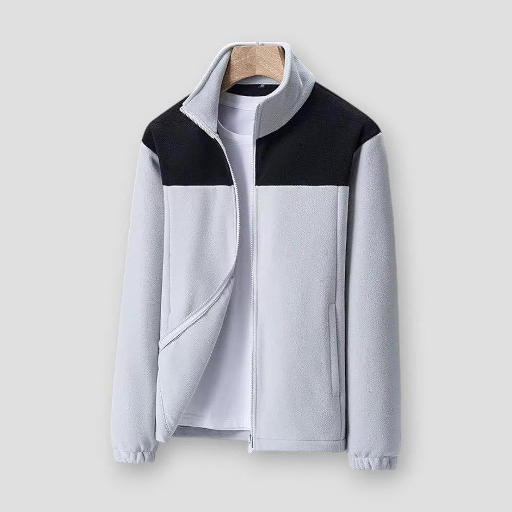 Ashton Men’s Fleece Jacket – Lightweight Full Zip Jacket with Ribbed Trim