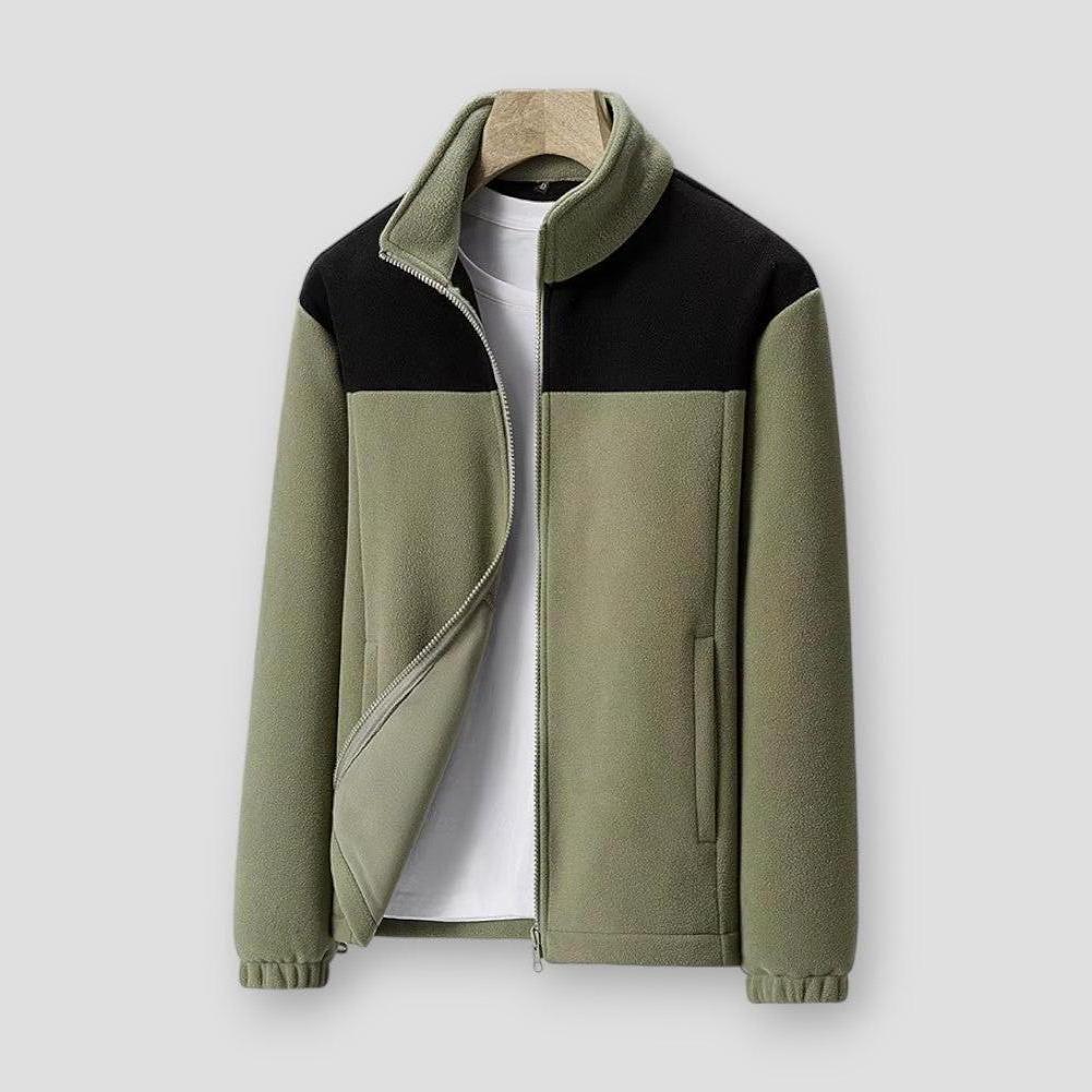 Ashton Men’s Fleece Jacket – Lightweight Full Zip Jacket with Ribbed Trim