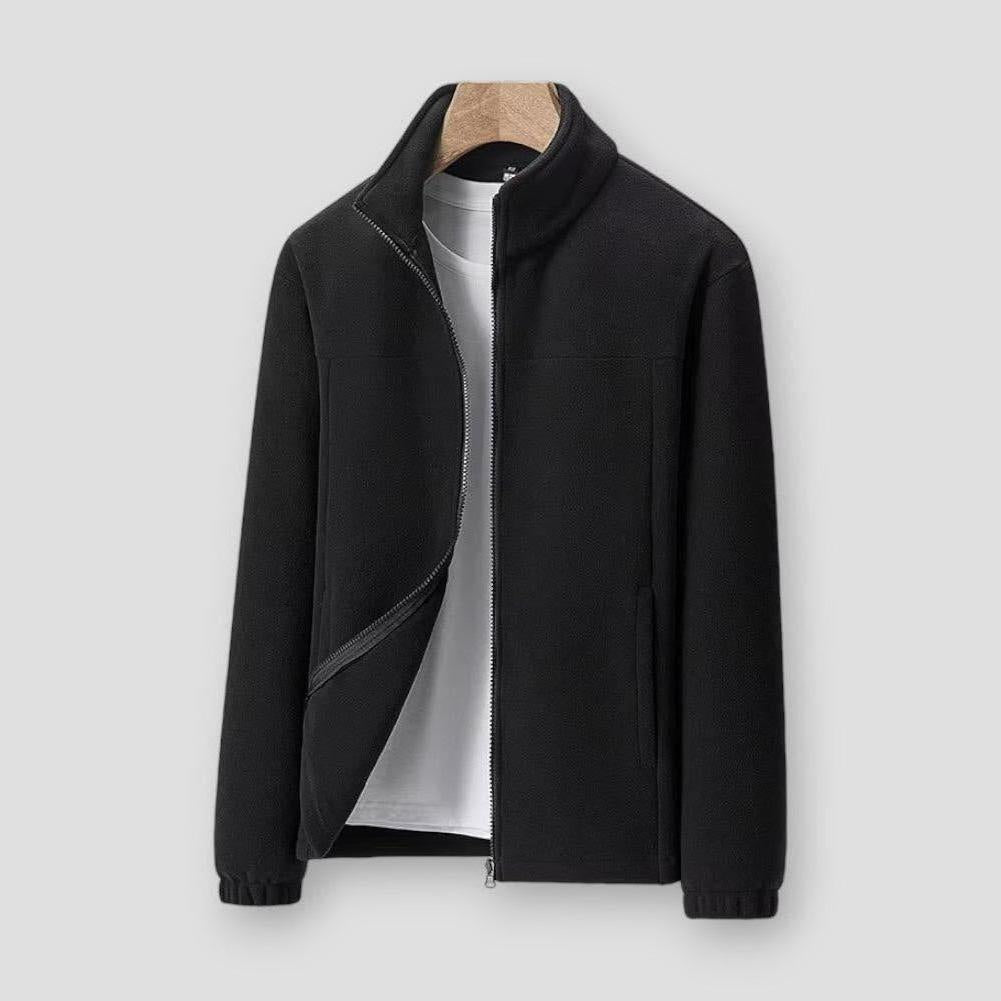 Ashton Men’s Fleece Jacket – Lightweight Full Zip Jacket with Ribbed Trim