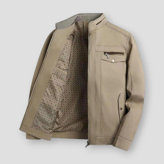 Calvin Stand Collar Men’s Jackets – Lightweight Polyester Casual Zip-Up Jacket