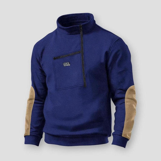 Rainier Half Zip Sweater – Fleece Pullover with Stand Collar & Utility Pocket