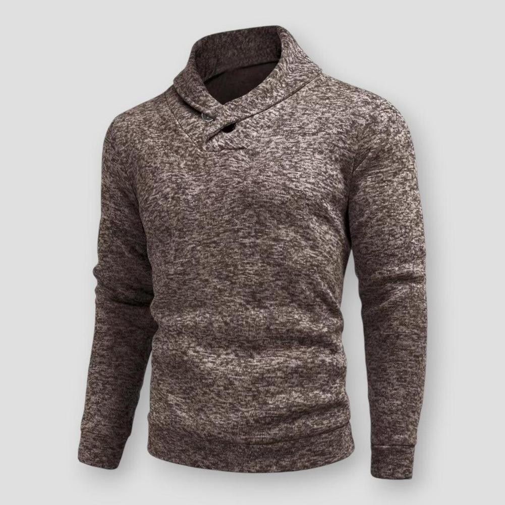 Lucio Men’s Turtleneck Sweater – Knit Shawl Collar Pullover