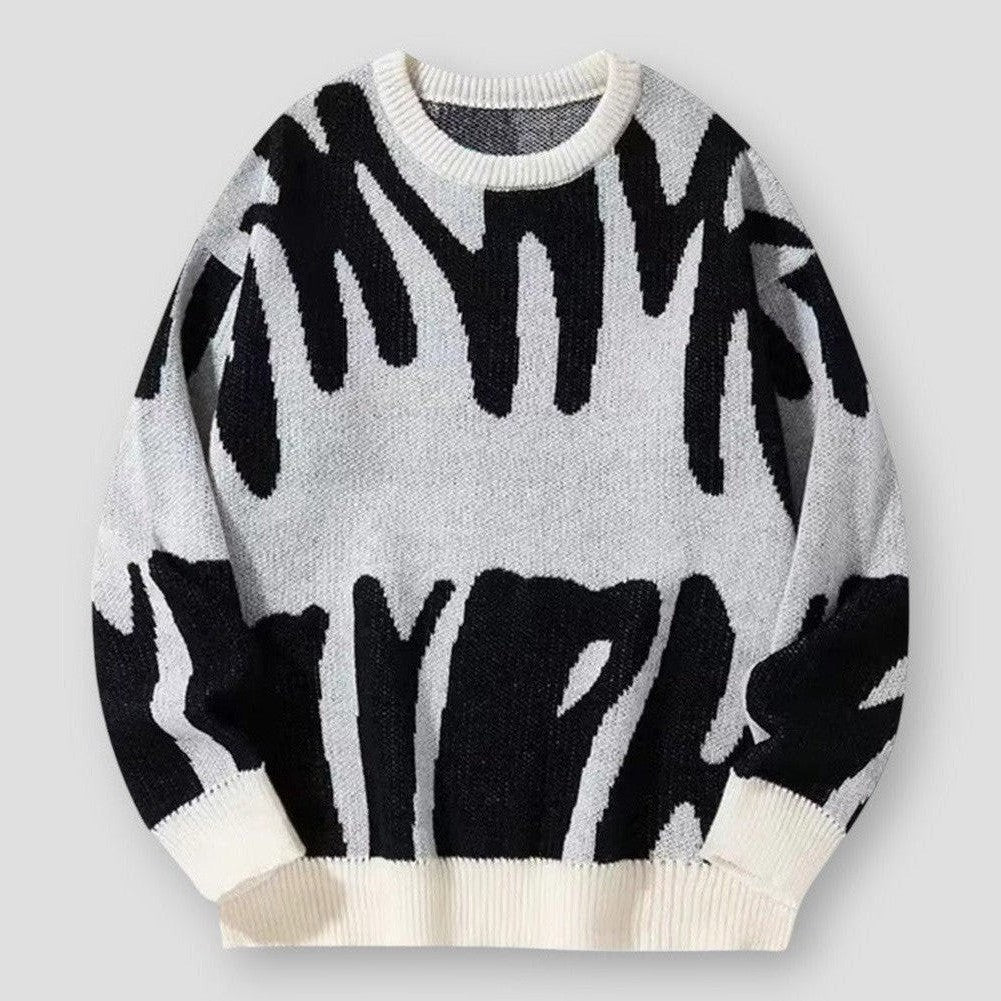 James Ribbed Knit Sweater – Textured Men’s Pullover with Classic Round Neck