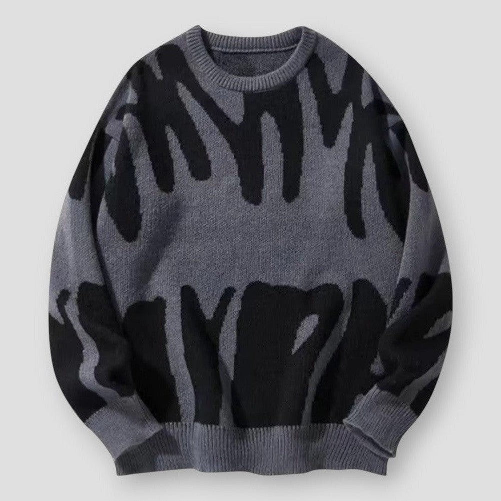 James Ribbed Knit Sweater – Textured Men’s Pullover with Classic Round Neck