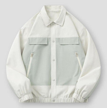 Harlan Men’s Oversized Jacket– Two-Tone Cotton Blend with Elastic Cuffs