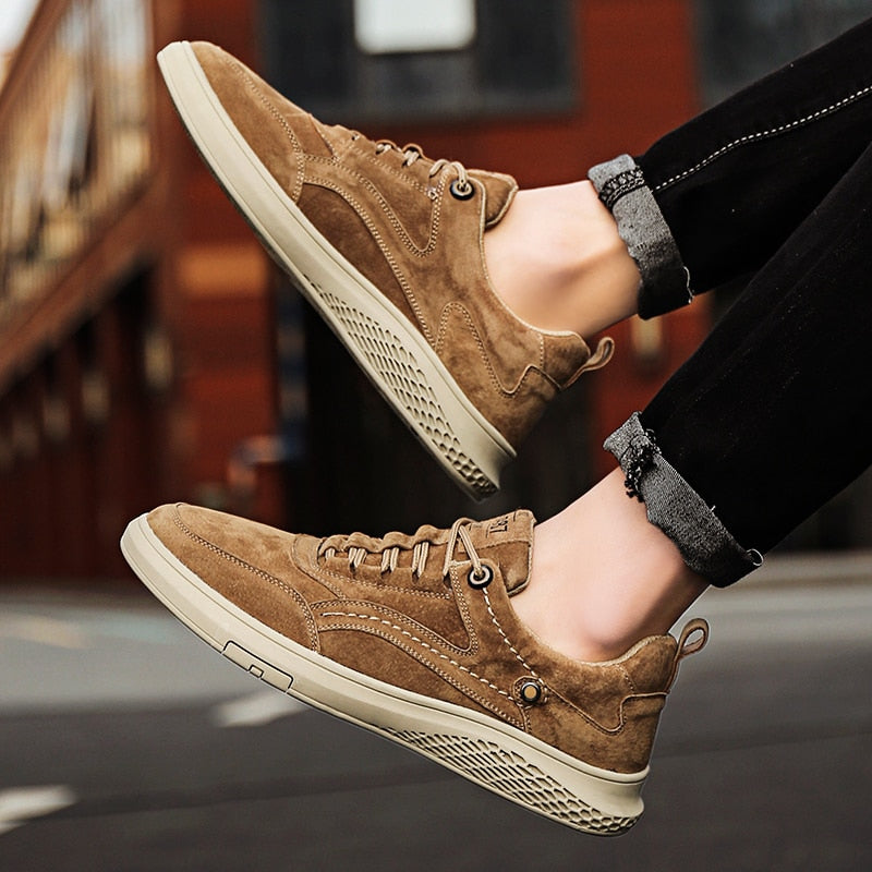 Uriel Men’s Shoes – Suede Leather Trainer with Cushioned Comfort